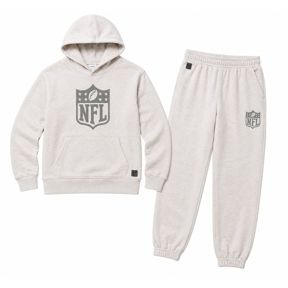 NFL Boys Heather Gray 2 Piece Fleece Hoodie and Sweatpants Jogger Set Size 8